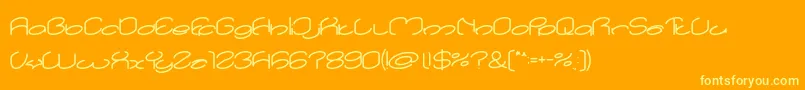 lanitta Bold Font – Yellow Fonts on Orange Background