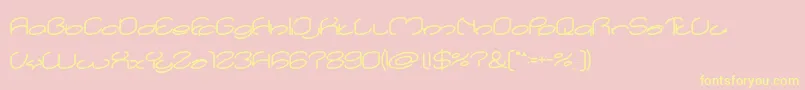 lanitta Bold-Schriftart – Gelbe Schriften auf rosa Hintergrund