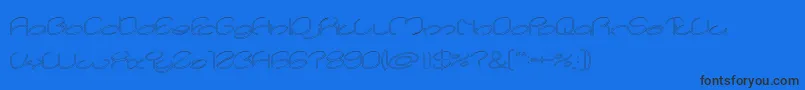 lanitta Hollow-Schriftart – Schwarze Schriften auf blauem Hintergrund