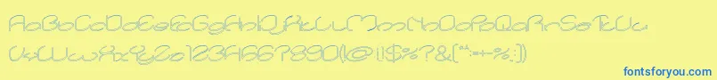 lanitta Hollow Font – Blue Fonts on Yellow Background
