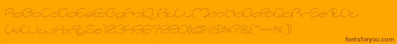 lanitta Hollow-Schriftart – Braune Schriften auf orangefarbenem Hintergrund