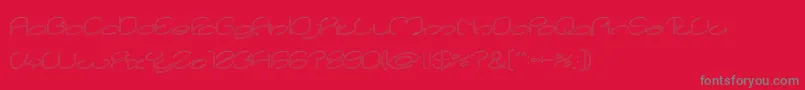 lanitta Hollow-Schriftart – Graue Schriften auf rotem Hintergrund