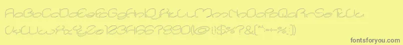 lanitta Hollow Font – Gray Fonts on Yellow Background