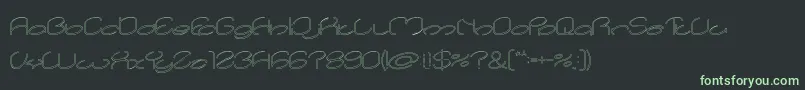 lanitta Hollow Font – Green Fonts on Black Background