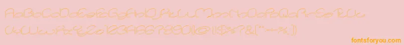 lanitta Hollow-Schriftart – Orangefarbene Schriften auf rosa Hintergrund