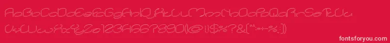 lanitta Hollow Font – Pink Fonts on Red Background