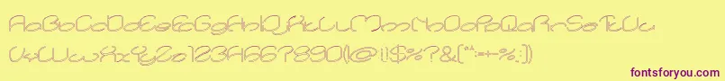 lanitta Hollow Font – Purple Fonts on Yellow Background