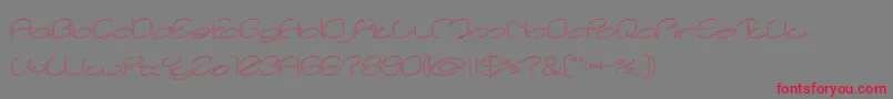 lanitta Hollow Font – Red Fonts on Gray Background