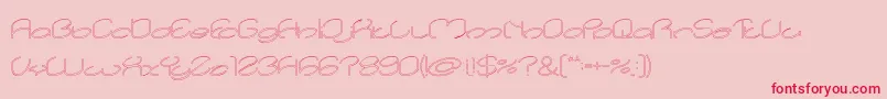 lanitta Hollow-Schriftart – Rote Schriften auf rosa Hintergrund