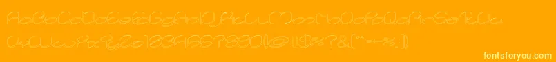 lanitta Hollow-Schriftart – Gelbe Schriften auf orangefarbenem Hintergrund