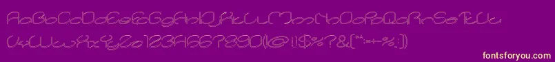 lanitta Hollow Font – Yellow Fonts on Purple Background