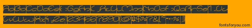 lanitta Inverse-Schriftart – Schwarze Schriften auf orangefarbenem Hintergrund