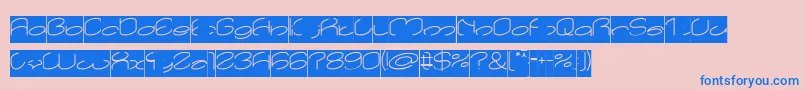 lanitta Inverse-Schriftart – Blaue Schriften auf rosa Hintergrund