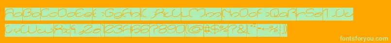 lanitta Inverse-Schriftart – Grüne Schriften auf orangefarbenem Hintergrund