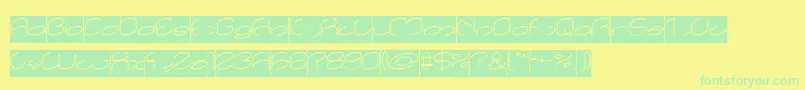 Fonte lanitta Inverse – fontes verdes em um fundo amarelo