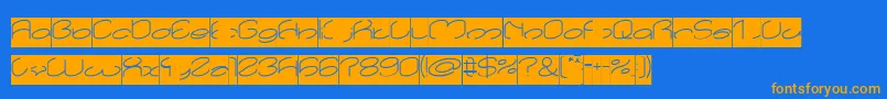 Police lanitta Inverse – polices orange sur fond bleu