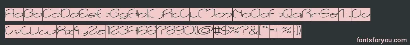 lanitta Inverse-Schriftart – Rosa Schriften auf schwarzem Hintergrund