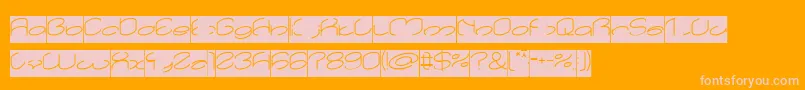 フォントlanitta Inverse – オレンジの背景にピンクのフォント