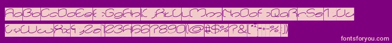 lanitta Inverse Font – Pink Fonts on Purple Background