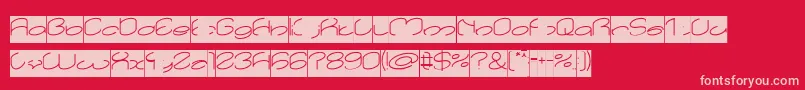 フォントlanitta Inverse – 赤い背景にピンクのフォント