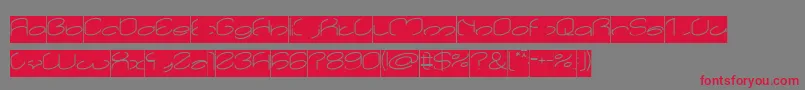 フォントlanitta Inverse – 赤い文字の灰色の背景
