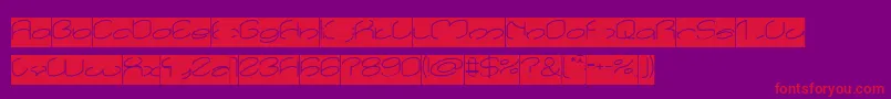 lanitta Inverse-Schriftart – Rote Schriften auf violettem Hintergrund