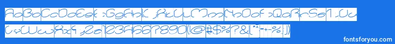 フォントlanitta Inverse – 青い背景に白い文字