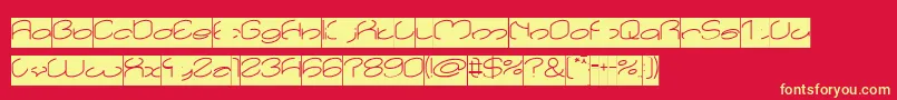 lanitta Inverse Font – Yellow Fonts on Red Background