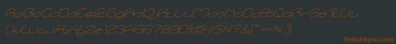 lanitta Italic Font – Brown Fonts on Black Background