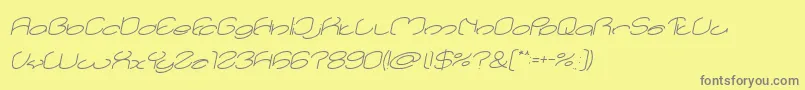 lanitta Italic Font – Gray Fonts on Yellow Background