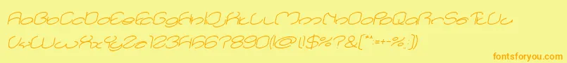 Fonte lanitta Italic – fontes laranjas em um fundo amarelo