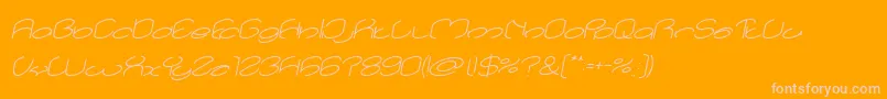 lanitta Italic-Schriftart – Rosa Schriften auf orangefarbenem Hintergrund