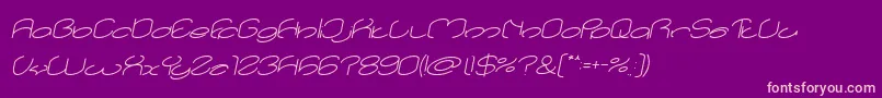 lanitta Italic Font – Pink Fonts on Purple Background