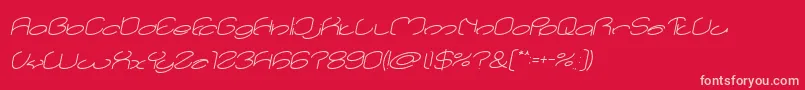 フォントlanitta Italic – 赤い背景にピンクのフォント