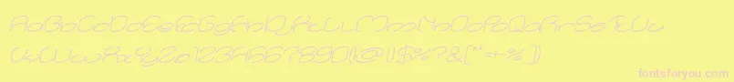 lanitta Italic Font – Pink Fonts on Yellow Background