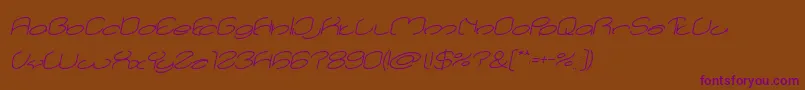 lanitta Italic Font – Purple Fonts on Brown Background