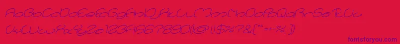 lanitta Italic Font – Purple Fonts on Red Background