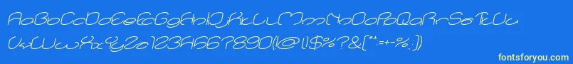 fuente lanitta Italic – Fuentes Amarillas Sobre Fondo Azul