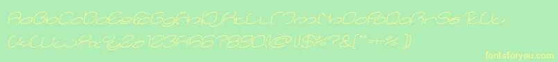 lanitta Italic Font – Yellow Fonts on Green Background