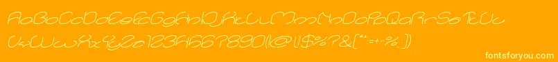 lanitta Italic Font – Yellow Fonts on Orange Background