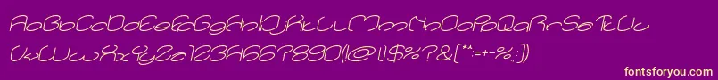 fuente lanitta Italic – Fuentes Amarillas Sobre Fondo Morado