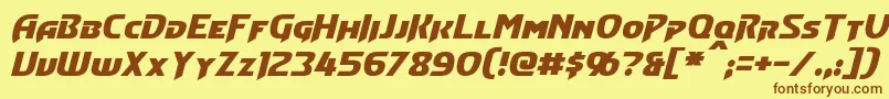 ConvoyItalic Font – Brown Fonts on Yellow Background