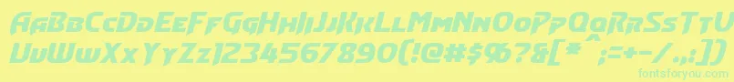 ConvoyItalic Font – Green Fonts on Yellow Background