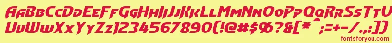 ConvoyItalic Font – Red Fonts on Yellow Background