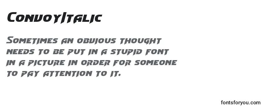 Review of the ConvoyItalic Font