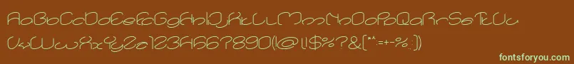 lanitta light Font – Green Fonts on Brown Background