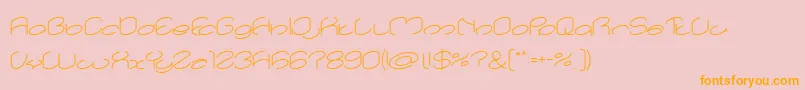 lanitta light-Schriftart – Orangefarbene Schriften auf rosa Hintergrund