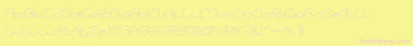 lanitta light-Schriftart – Rosa Schriften auf gelbem Hintergrund