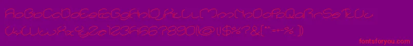 lanitta light-Schriftart – Rote Schriften auf violettem Hintergrund