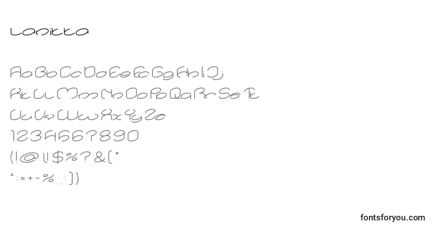 Шрифт Lanitta (132241) – алфавит, цифры, специальные символы